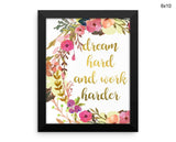 Work Print, Beautiful Wall Art with Frame and Canvas options available Motivation Decor