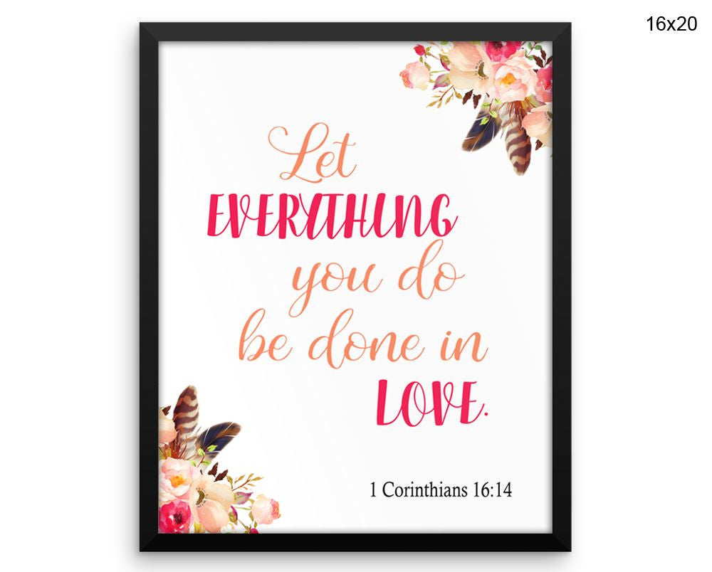 Corinthians Print, Beautiful Wall Art with Frame and Canvas options available Christian Decor