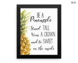 Pineapple Print, Beautiful Wall Art with Frame and Canvas options available Inspiring Decor