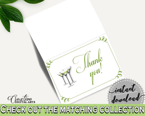 Thank You Card Bridal Shower Thank You Card Modern Martini Bridal Shower Thank You Card Bridal Shower Modern Martini Thank You Card ARTAN - Digital Product