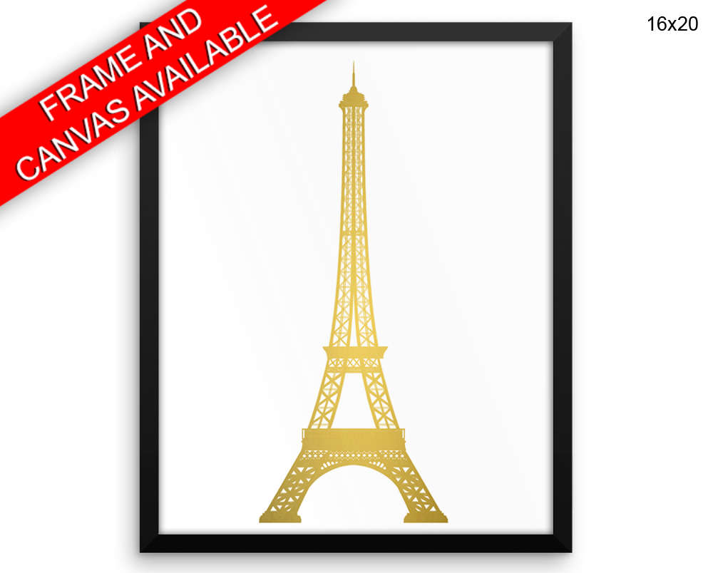 Eiffel Tower Print, Beautiful Wall Art with Frame and Canvas options available  Decor