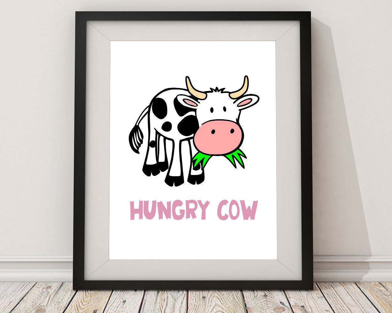 Wall Art Cow Digital Print Hungry Poster Art Cow Wall Art Print Hungry Kitchen Art Hungry Kitchen Print Cow Wall Decor Cow food - Digital Download