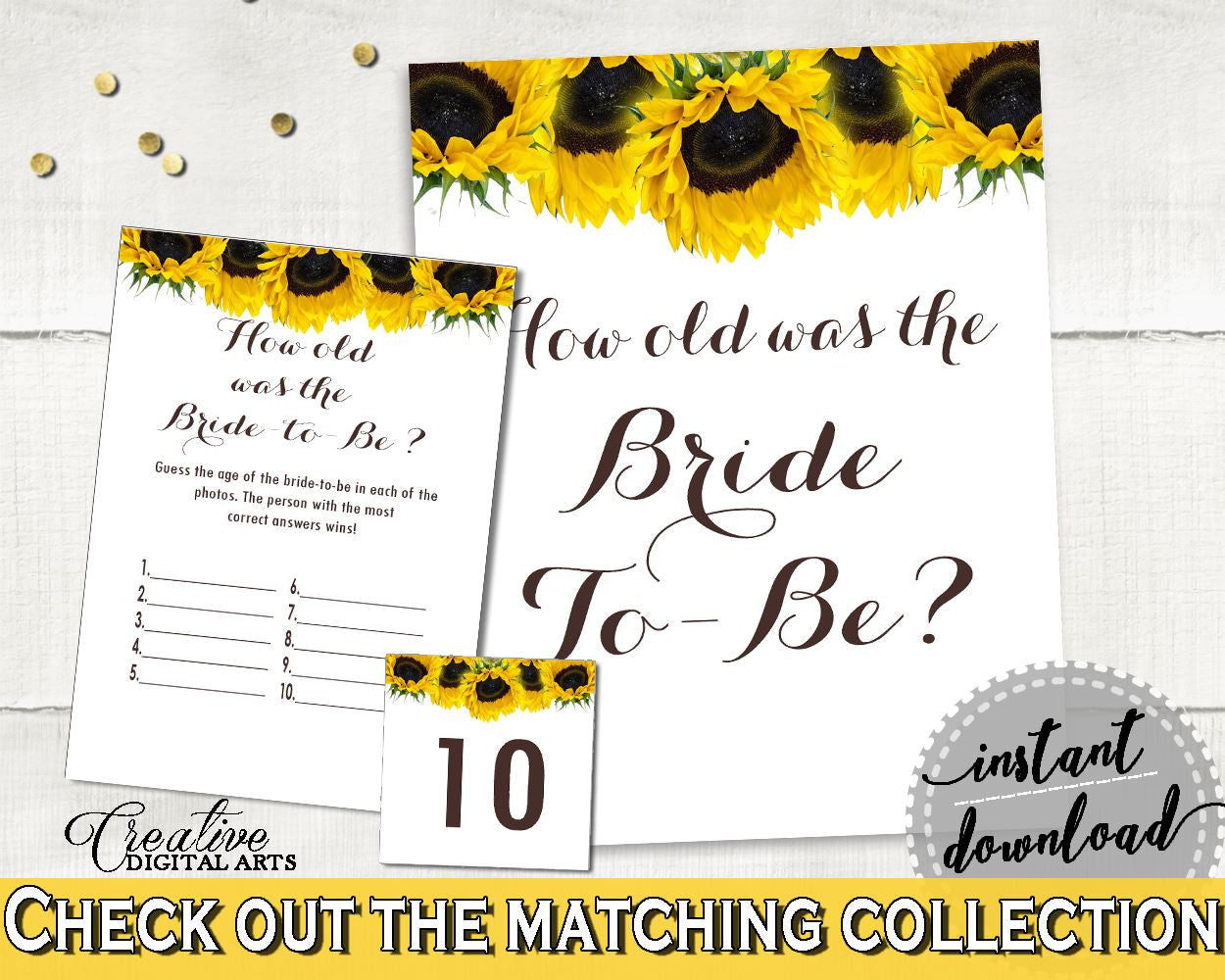 How Old Was The Bride To Be Bridal Shower How Old Was The Bride To Be Sunflower Bridal Shower How Old Was The Bride To Be Bridal SSNP1 - Digital Product