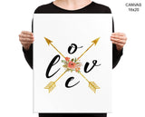 Love Arrow Print, Beautiful Wall Art with Frame and Canvas options available Love Decor