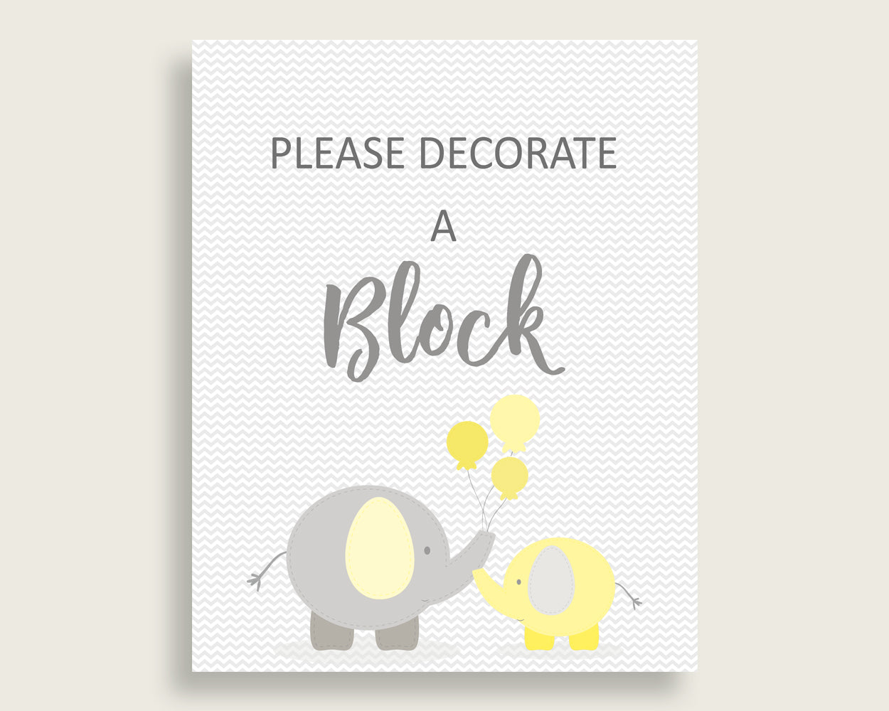 Sign A Block Baby Shower Decorate A Block Yellow.Elephant Baby Shower Sign A Block Baby Shower Yellow.Elephant Decorate A Block Yellow W6ZPZ