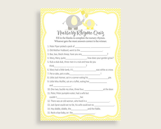 Nursery Rhyme Quiz Baby Shower Nursery Rhyme Quiz Yellow Baby Shower Nursery Rhyme Quiz Baby Shower Elephant Nursery Rhyme Quiz Yellow W6ZPZ