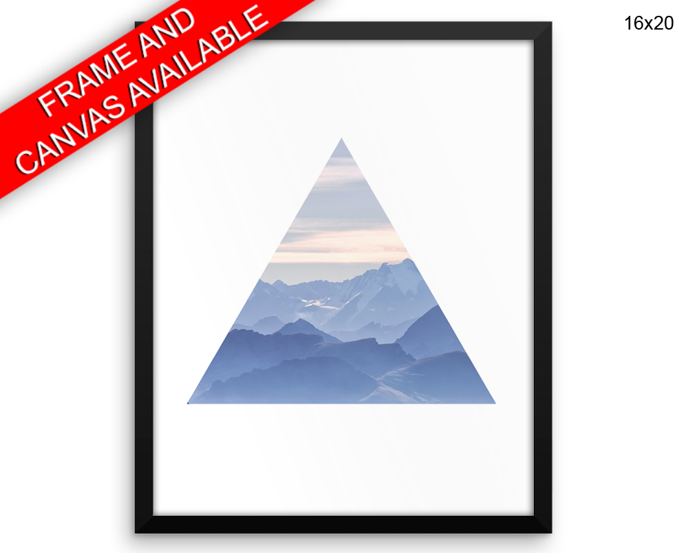 Triangle Mountain Print, Beautiful Wall Art with Frame and Canvas options available Living Room