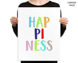Happiness Print, Beautiful Wall Art with Frame and Canvas options available Nursery Decor