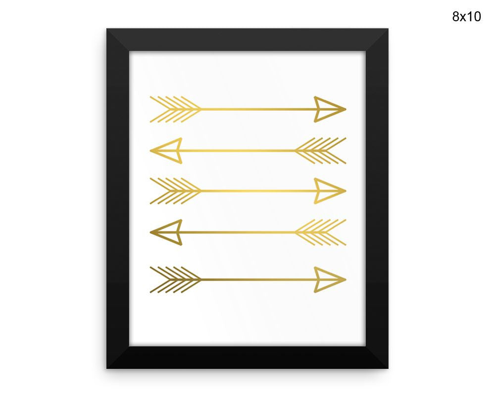 Golden Arrows Print, Beautiful Wall Art with Frame and Canvas options available Living Room Decor