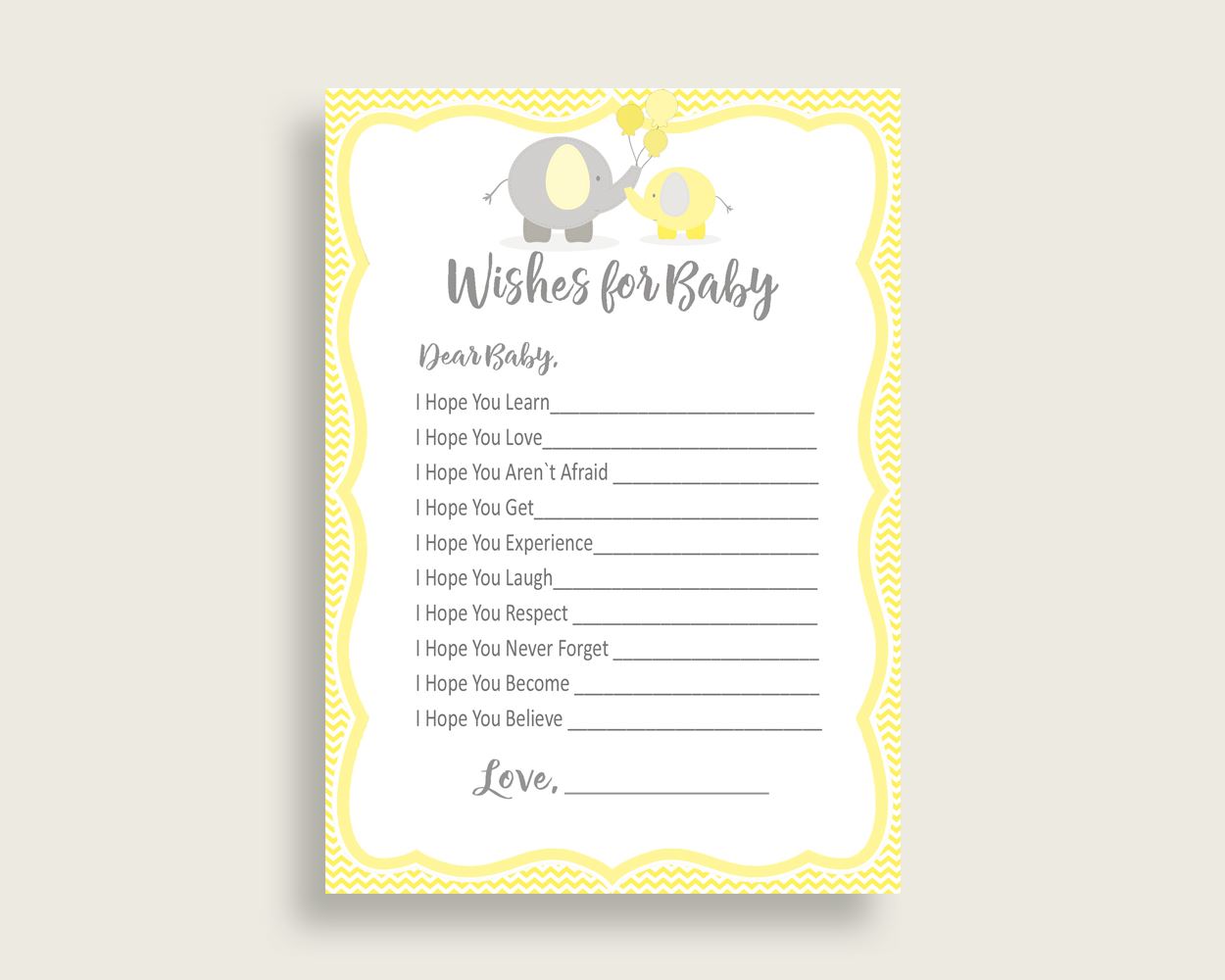 Wishes For Baby Baby Shower Wishes For Baby Yellow Baby Shower Wishes For Baby Baby Shower Elephant Wishes For Baby Yellow Gray prints W6ZPZ