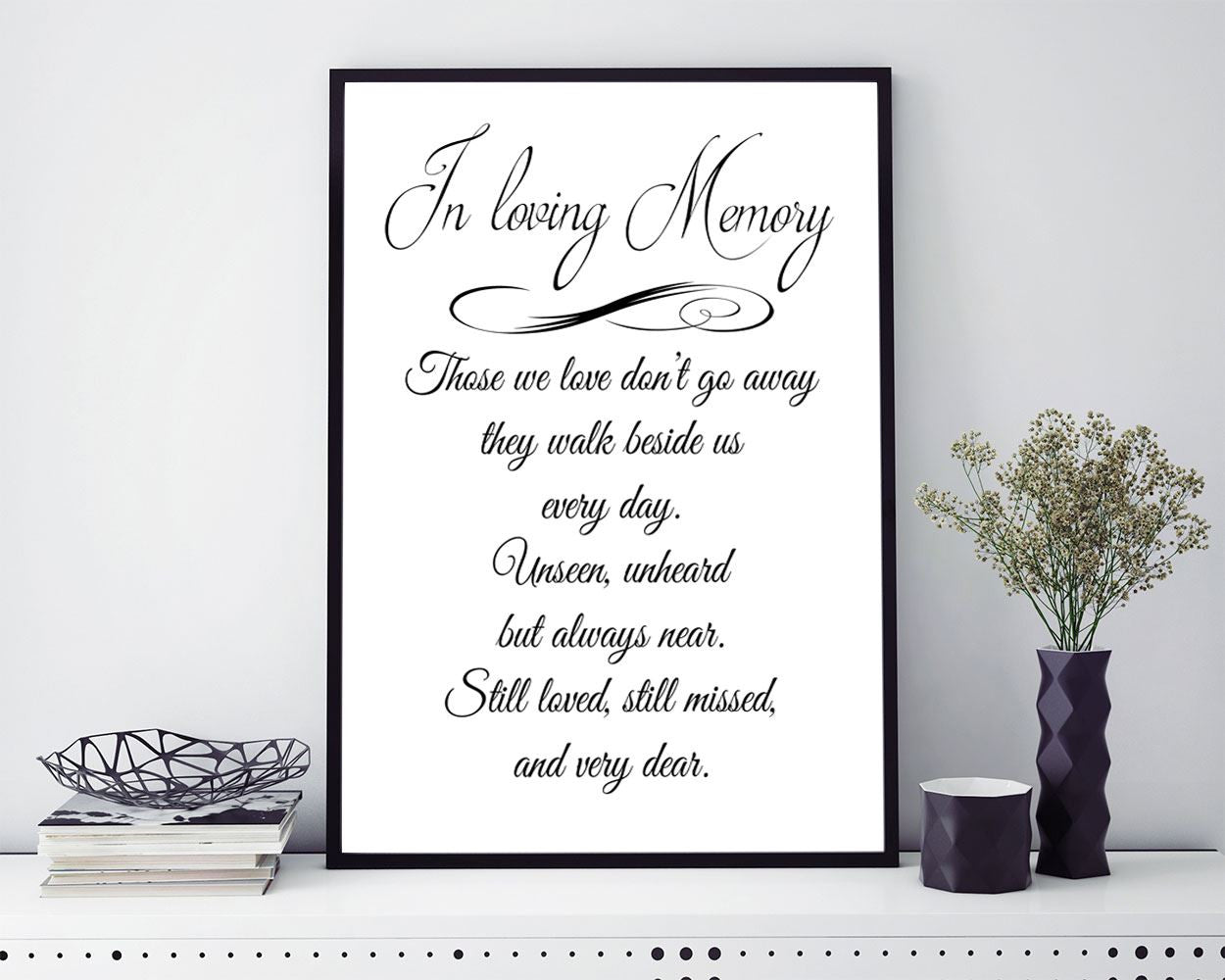 Wall Art Remembering Digital Print Memorial Poster Art Remembering Wall Art Print Memorial  Wall Decor Remembering Those We love Quote - Digital Download