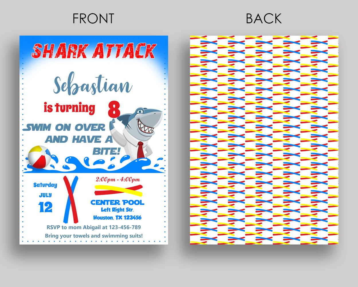 Shark Infested Birthday Invitation Shark Infested Birthday Party Invitation Shark Infested Birthday Party Shark Infested Invitation EG43N - Digital Product