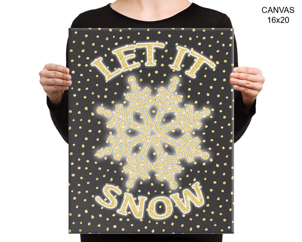 Let It Snow Print, Beautiful Wall Art with Frame and Canvas options available Winter Decor