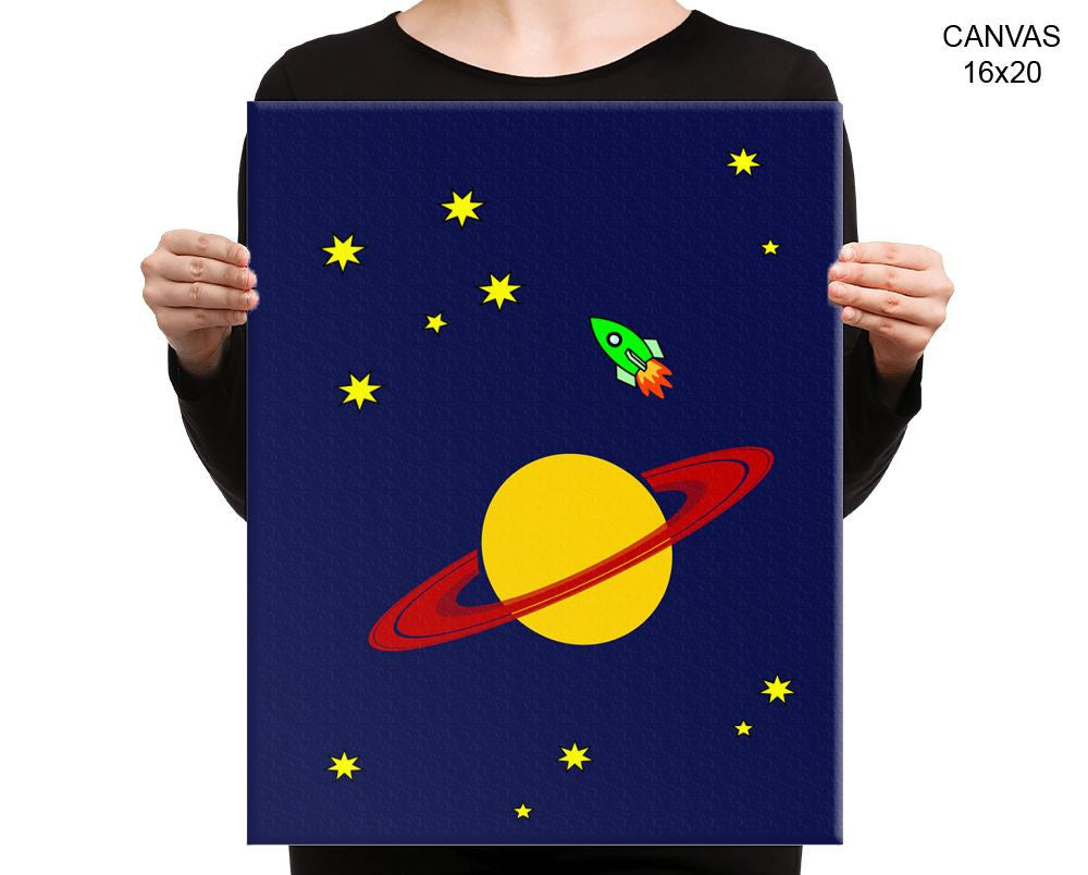 Planet Stars Print, Beautiful Wall Art with Frame and Canvas options available Nursery Decor