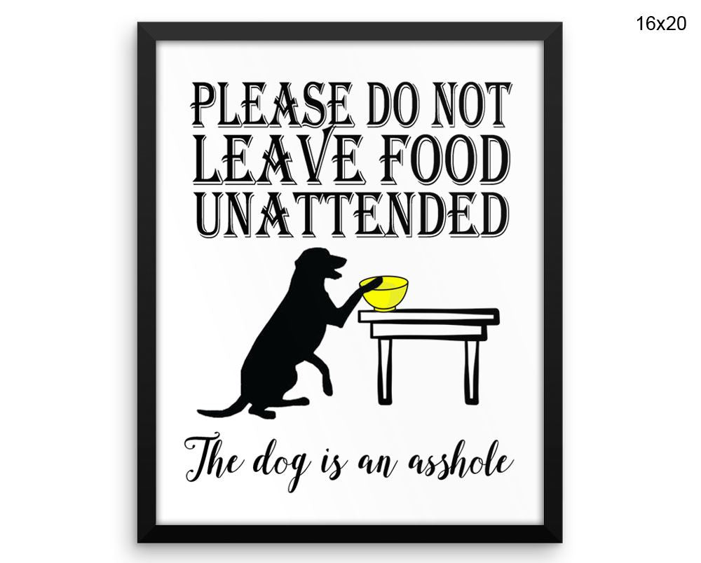 Asshole Dog Print, Beautiful Wall Art with Frame and Canvas options available Living Room Decor