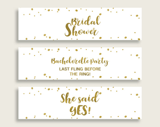 Bottle Labels Bridal Shower Bottle Labels Gold Bridal Shower Bottle Labels Bridal Shower Gold Bottle Labels Gold White party decor G2ZNX