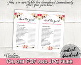 Find The Guest Game in Bohemian Flowers Bridal Shower Pink And Red Theme, bachelorette games, boho chic, paper supplies, party decor - 06D7T - Digital Product