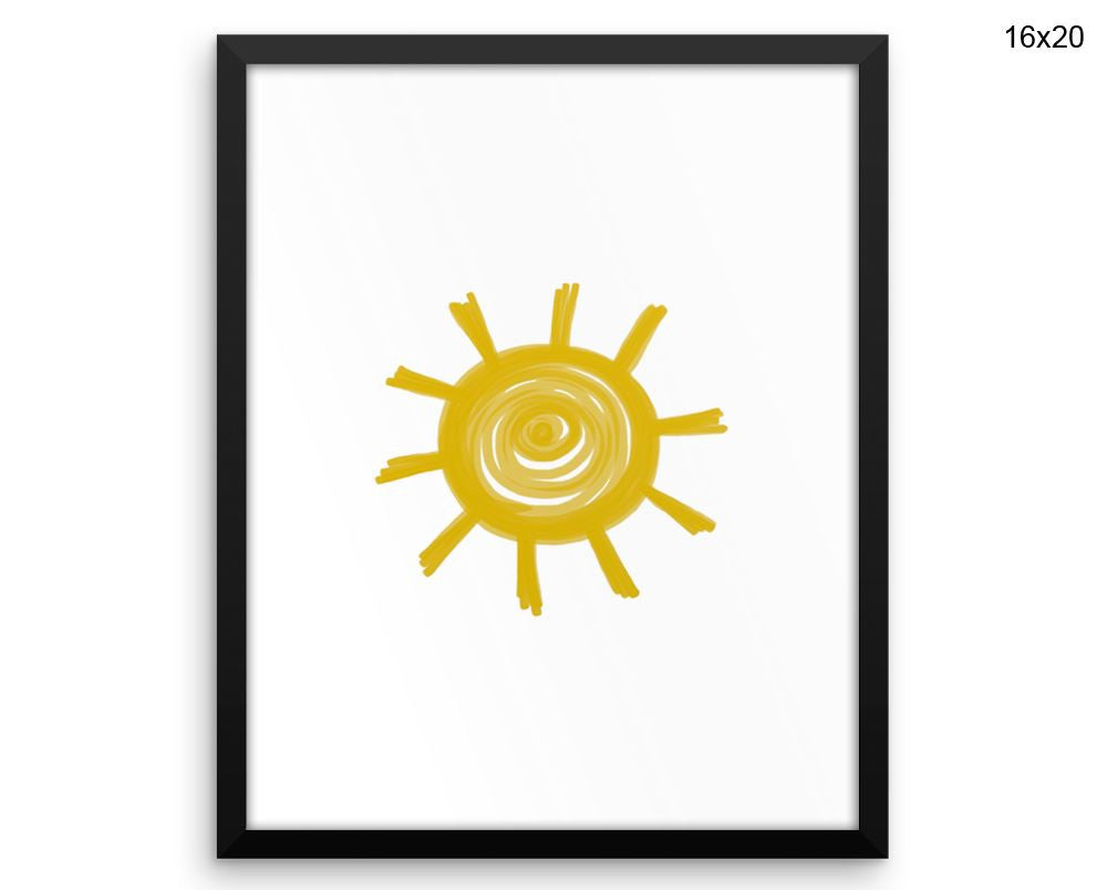 Sun Print, Beautiful Wall Art with Frame and Canvas options available Nursery Decor