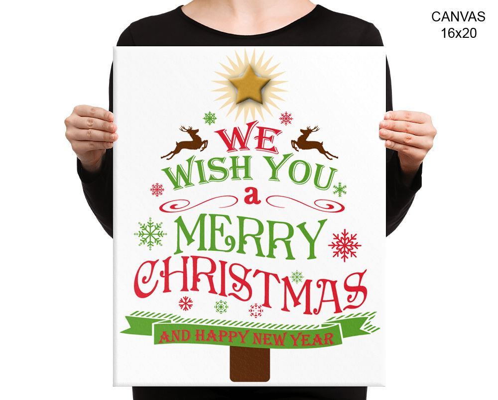 Merry Christmas Print, Beautiful Wall Art with Frame and Canvas options available Christmas Decor