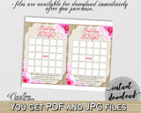 Bingo Gift Game in Roses On Wood Bridal Shower Pink And Beige Theme, guessing game, wedding shower, party décor, party ideas, prints - B9MAI - Digital Product