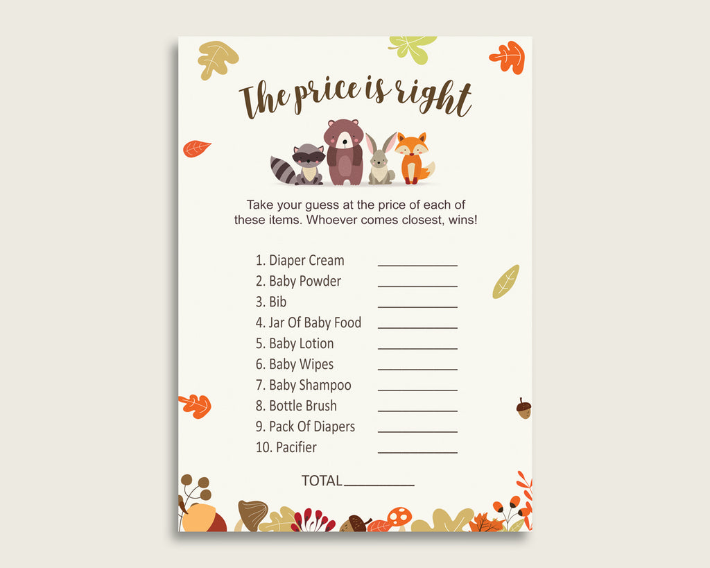 Brown Beige The Price Is Right Game, Woodland Baby Shower Gender Neutral Activity, Guess The Price Game Printable, Instant Download, w0001