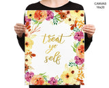 Treat Yo Self Print, Beautiful Wall Art with Frame and Canvas options available  Decor
