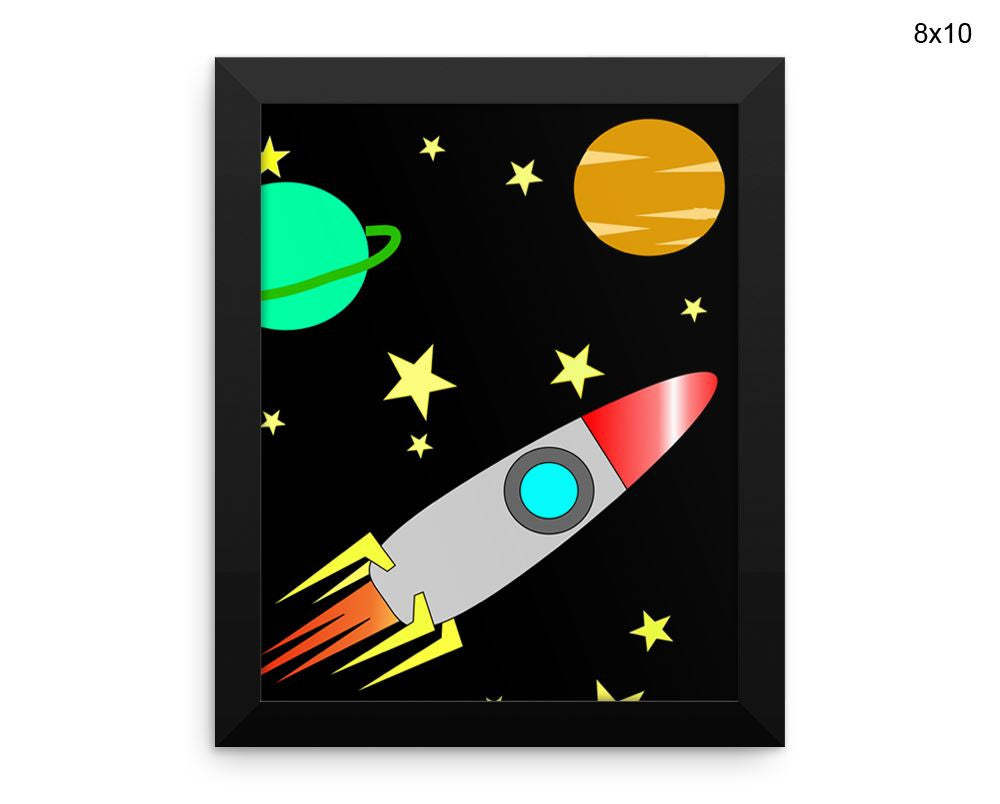 Rocket Stars Print, Beautiful Wall Art with Frame and Canvas options available Kids Room Decor