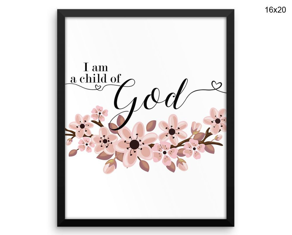 Child Of God Print, Beautiful Wall Art with Frame and Canvas options available Faithful Decor