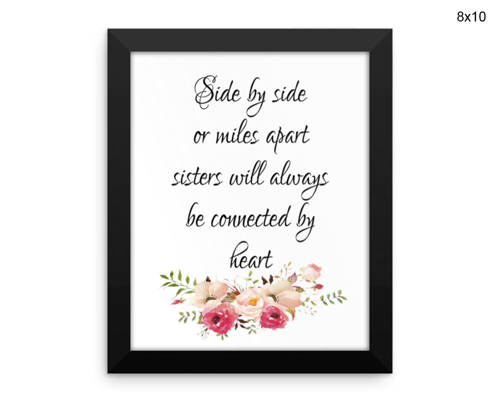 Sisters Print, Beautiful Wall Art with Frame and Canvas options available Typography Decor