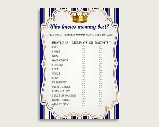 Blue Gold Who Knows Mommy Best Game, Guess The Features, Royal Prince Baby Shower Boy, How Well Do You Know Parents To Be, Instant rp001