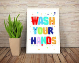 Wall Art Wash Your Hands Digital Print Wash Your Hands Poster Art Wash Your Hands Wall Art Print Wash Your Hands Bathroom Art Wash Your - Digital Download