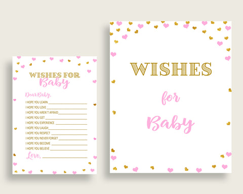 Wishes For Baby Baby Shower Wishes For Baby Hearts Baby Shower Wishes For Baby Baby Shower Hearts Wishes For Baby Pink Gold prints bsh01
