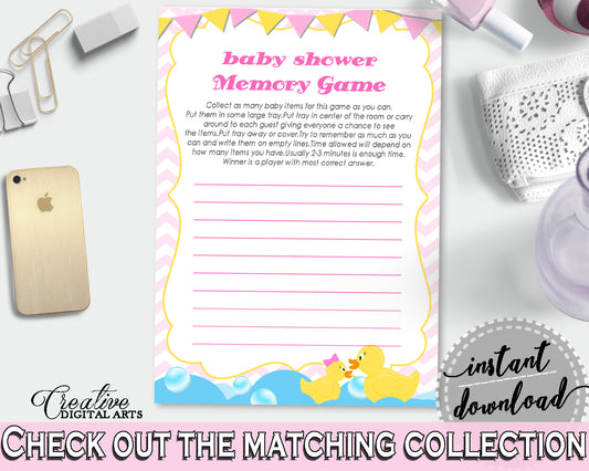 Memory Game Baby Shower Memory Game Rubber Duck Baby Shower Memory Game Baby Shower Rubber Duck Memory Game Purple Pink party ideas rd001