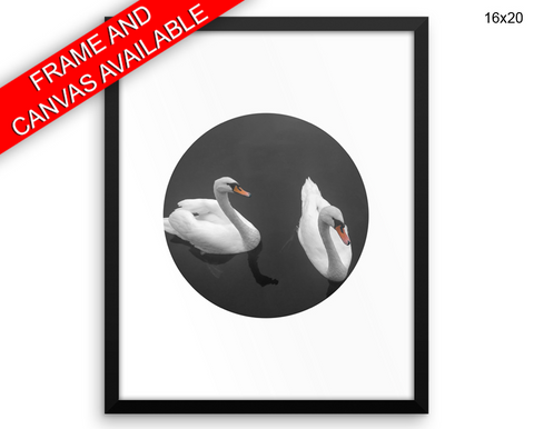 Swan Print, Beautiful Wall Art with Frame and Canvas options available Living Room Decor