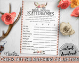 Gray and Pink Antlers Flowers Bohemian Bridal Shower Theme: Scattergories Game - shower scattergories, digital download, pdf jpg - MVR4R - Digital Product