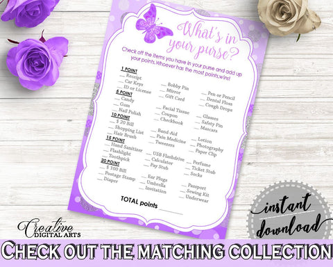 Whats In Your Purse Baby Shower Whats In Your Purse Butterfly Baby Shower Whats In Your Purse Baby Shower Butterfly Whats In Your 7AANK - Digital Product