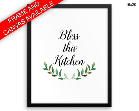 Bless Print, Beautiful Wall Art with Frame and Canvas options available Kitchen Decor