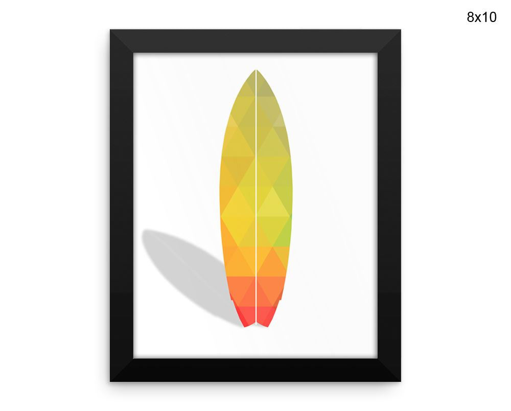 Surfboard Print, Beautiful Wall Art with Frame and Canvas options available Summer Decor