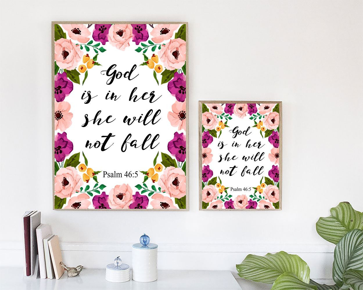 Quote Framed Print Available Psalm Canvas Print Available Quote Holy Book Art Psalm Holy Book Print Quote Printed Psalm Bible Pink Flowers - Digital Download