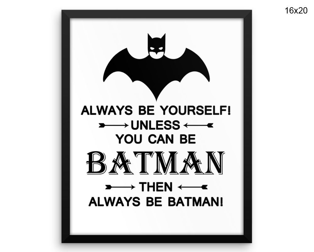 Batman Print, Beautiful Wall Art with Frame and Canvas options available Kids Decor