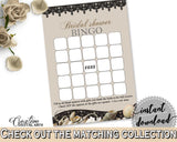 Brown And Beige Seashells And Pearls Bridal Shower Theme: Bingo Gift Game - empty bingo cards, bridal shower pearls, printables - 65924 - Digital Product
