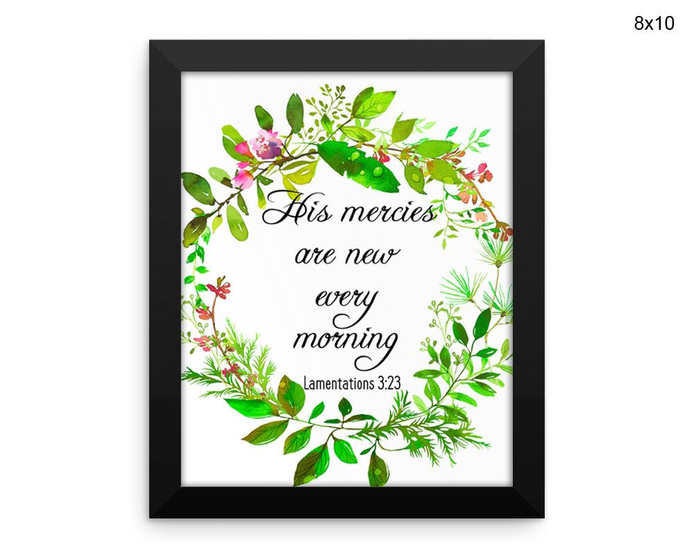 His Mercies Are New Every Morning Print, Beautiful Wall Art with Frame and Canvas options available