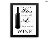 Wine Print, Beautiful Wall Art with Frame and Canvas options available Bar Decor