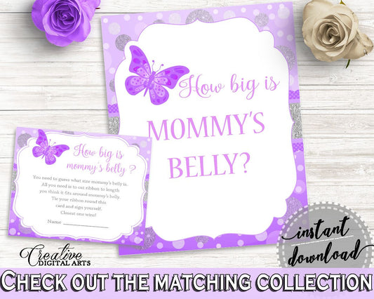 Mommy's Belly Baby Shower Mommy's Belly Butterfly Baby Shower Mommy's Belly Baby Shower Butterfly Mommy's Belly Purple Pink prints 7AANK - Digital Product