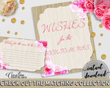 Roses On Wood Bridal Shower Wishes For The Soon To Be Mrs in Pink And Beige, popular activity, light shower, paper supplies, prints - B9MAI - Digital Product