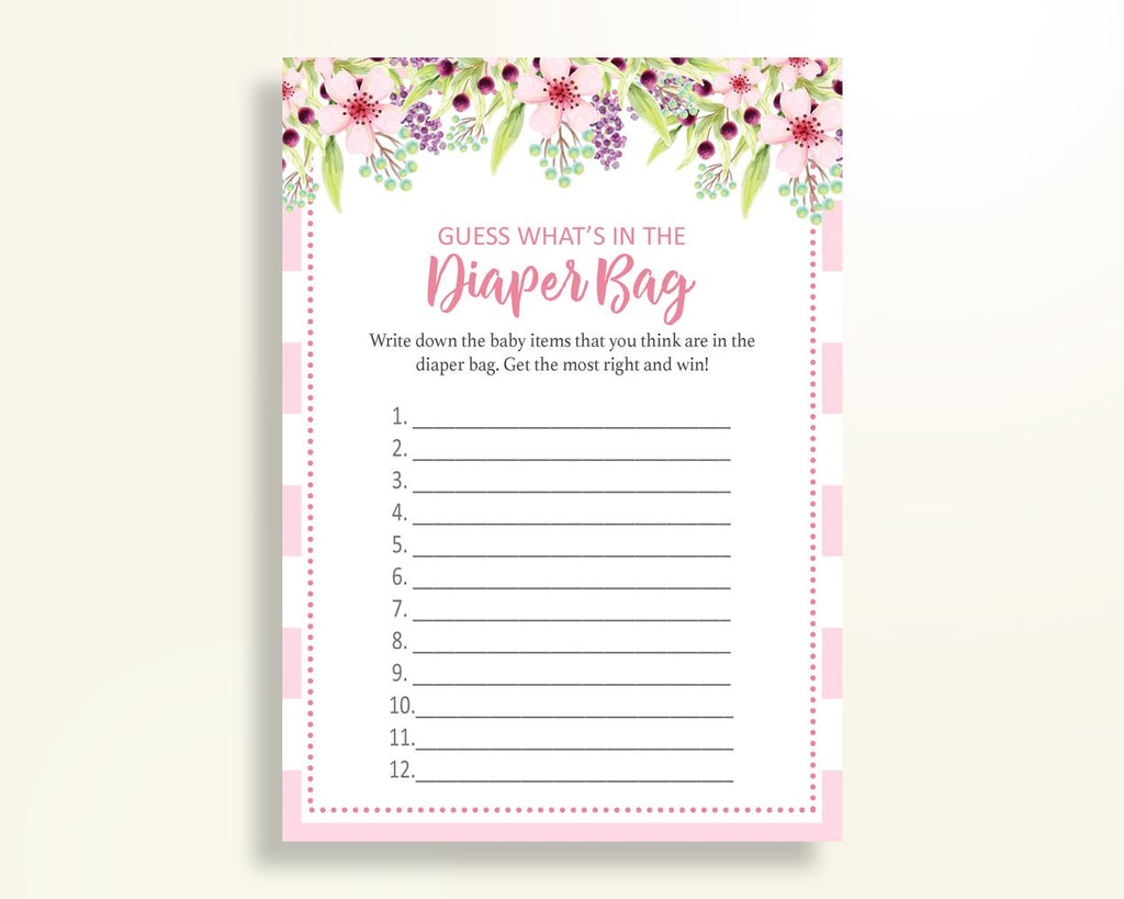 What's In The Diaper Bag Baby Shower What's In The Diaper Bag Pink Baby Shower What's In The Diaper Bag Baby Shower Flowers What's In 5RQAG - Digital Product