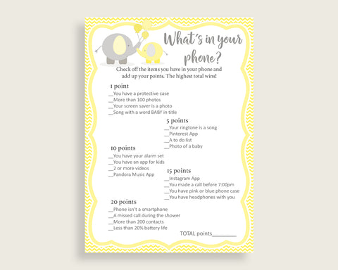 What's In Your Phone Baby Shower What's In Your Phone Yellow Baby Shower What's In Your Phone Baby Shower Elephant What's In Your W6ZPZ