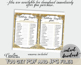 Celebrity Couples Game in Glittering Gold Bridal Shower Gold And Yellow Theme, famous bridal shower, flashy bridal, party supplies - JTD7P - Digital Product