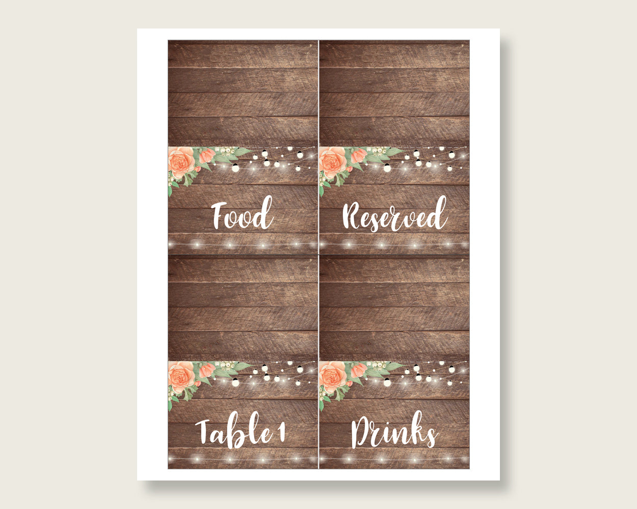 Food Tent Bridal Shower Food Tent Rustic Bridal Shower Food Tent Bridal Shower Flowers Food Tent Brown Beige shower activity prints SC4GE