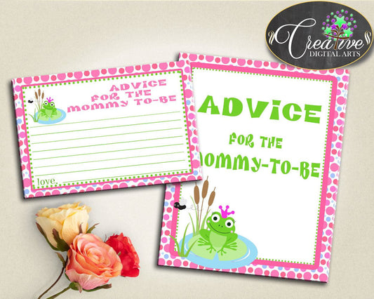 Baby Shower Frog Shower Pink Theme Recommendations Mom Suggestion Parents ADVICE FOR MOMMY And Parents To Be, Party Ideas - bsf01 - Digital Product